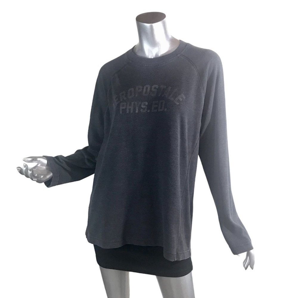 Aeropostale Men's Medium Lightweight Sweatshirt Dark Grey "Phys. Ed."